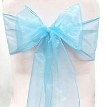 10pcs Voile Chair Back Decorative Ribbons, Organza Bowknot Chair Decorations, Suitable For Christmas, Halloween, Weddings, Parties, Outdoor Events, 18cm Wide, 275cm Long, DIY To Create Butterfly Shapes, Voile Sheer Fabric Chair Back Decorations For Festivals, Graduations, Party Backdrops, Gifts, Packaging