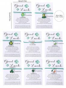 1 Stück Vintage grüner Klee, Hut, Bierdose, DIY Perlenarmband mit einstellbarem Verschluss und Glückwunschkarte für St. Patrick's Day, handgefertiges Geschenk für St. Patrick's Day