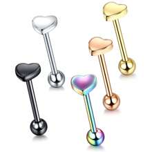 1-5pcs 14G Personalized Steel Heart Nipple Tongue Nail Piercings Stud Lip Piercing Body Jewelry For Men Women Fashion Accessories