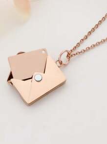 Customized Hot Selling Envelope, Open Love Letter, Engraved Titanium Steel Pendant Necklace, Children's Festival Creative Design Gift