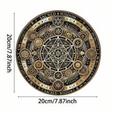 1 bucată Messiah Metatron Cube Circular Metal Wall Art, Home, Cafe, Apartment Metal Decor, potrivit pentru Crăciun, Halloween, Anul Nou
