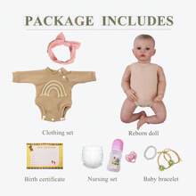 Realistic Reborn Baby Dolls - 20 Inch Lifelike Newborn Baby Girl, Real Life Baby Doll With Soft Weighted Body, Real Baby Reborn Gift Set For Kids Age 3+ - 薑色 - 查看 7
