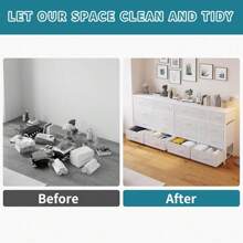 LUMTOK 10-Drawer Dresser, Fabric Storage Dresser Drawers For Bedroom, Hallway, Nursery, Closets, Steel Frame, Wood Top, Easy Pull Handle (Greige) - 淺灰色 - 查看 7