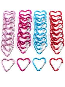1pc/5pcs/10pcs Heart Shaped Spring Carabiner, Aluminum Alloy Clip,Unisex For Outdoor Climbing Backpack, Everyday Small Gift
