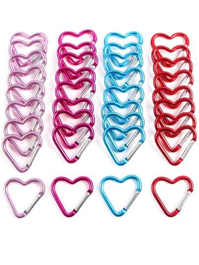 1 件/5 件/10 件心形弹簧登山扣，铝合金夹，男女通用，适用于户外登山背包，日常小礼物