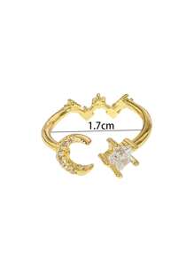 1 简单星星和月亮戒指 小众时尚设计戒指 - 星星月亮 - 查看 5