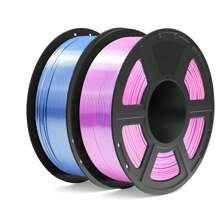 PLA Filament 1.75mm Bundle Silk Dual Color, 3D Printing PLA Filament 1.75mm Dimensional Accuracy +/- 0.02mm, 1KG*2 Spool (4.4 Lbs)