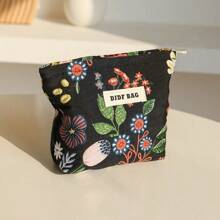 Bolsa de cosméticos pequeña con patrón de planta portátil para mujer, bolsa de almacenamiento de servilletas sanitarias, bolsa de llaves y monedas para viajes, bolsa de tarjeta portátil, nuevo - 1 - Ver 8
