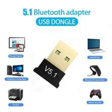 Adaptador USB Bluetooth 5.1 Transmisor Receptor Audio Bluetooth Dongle Bluetooth Adaptador USB Inalámbrico Para Computadora PC Portátil - Negro - Ver 4