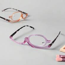 1 pièce Lunettes grossissantes avec lumière - Lunettes mains libres pour le maquillage, lentille pivotante à 180° et pliable, loupe pour extensions de cils, soins de la peau, lecture, taille universelle
