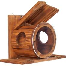 Wood Squirrel Feeder, Squirrel Feeders For Outside Winter, Wooden Chipmunk Feeder For Corn, Peanuts, Durable Box Easy To Fill With The Roof Can Be Opened