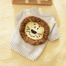 Pet Sweater, Cute Lion Design, Knitted Pullover For Small/Medium Dogs, Suitable For Spring, Summer, Autumn & Winter, Available In Multiple Styles