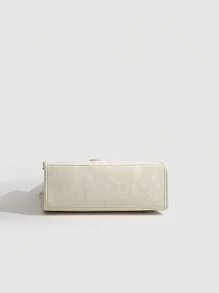 女士复古手提包，时尚小众品牌，优质材料，多功能，大容量，单肩包，腋下包，休闲斜挎包 - 米色 - 查看 9