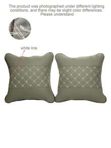 1pc/2pcs Car Lumbar Support Pillow With Embroidery Design, Automotive Seat Waist Cushion
