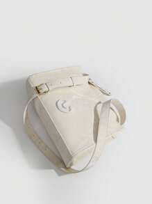 女士复古手提包，时尚小众品牌，优质材料，多功能，大容量，单肩包，腋下包，休闲斜挎包 - 米色 - 查看 7