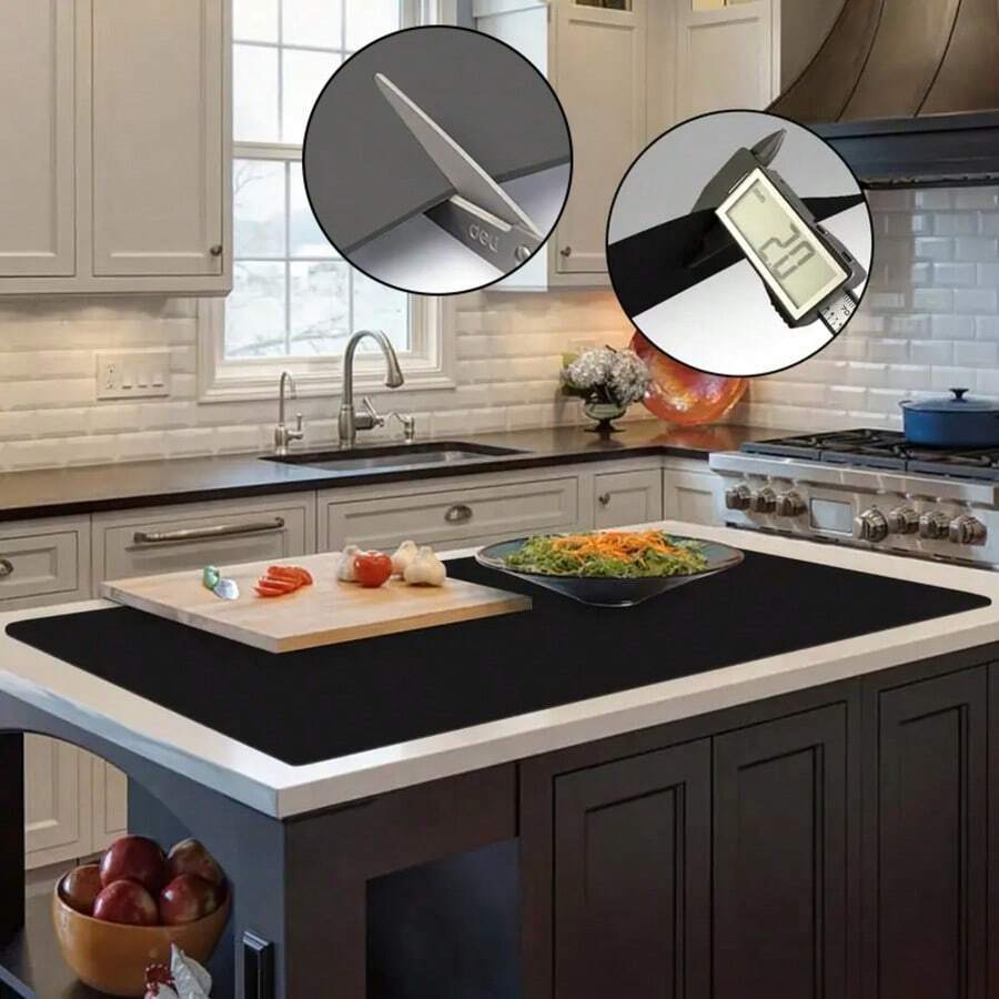 Estera de silicona de 60*90 cm para encimera de cocina, protector de encimera de silicona grande, estera de mesa para panadería