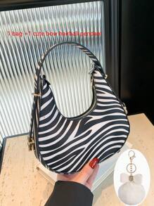 A Fashionable New Cow Print Leopard Print Zebra Print Girl Handbag, Classic Cow Print Design Pu Zipper Closed Handb