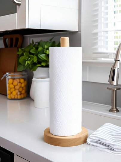 1 Piece Kitchen Tissue Rack, Multi-Purpose Wooden Rack (Suitable For Cling Film, Disposable Cloths, Tissues, Hair Rings), Closet Storage Rack, Dining Table Organizer, Tissue Dispenser, Bathroom Shelf, Home Decoration, Bathroom Accessories,Mother's Day,Gift For My Mother