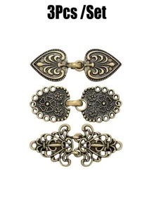 Yanxyad 1/3 件复古毛衣披肩夹复古腰衣夹腰带扣围巾夹和古铜色花朵图案胸针，适用于服装、围巾扣合金服装胸针、腰带夹、衬衫胸针夹、胸针夹礼品 - 銅色 - 查看 5