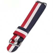 Correa de reloj universal de lona de nailon de 20 mm, elegante, casual, de negocios, con escala mixta, función de calendario, esfera circular, adecuada para uso diario, decoración, regalo de vacaciones para amigos o padres