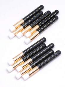 10PCS Eyelash Cleaning Brush-Facial Cleansing Brush-Extensions Cleaning-Lash Shampoo Brushes-Lash Cleansing Brush-Mousse Brush For Cleaning And Washing Lashes - Black - View 2