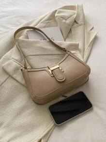 Elegant Crescent-Shaped Underarm Shoulder Bag For Women, Chic Casual Fashion, Solid Color Underarm Bag