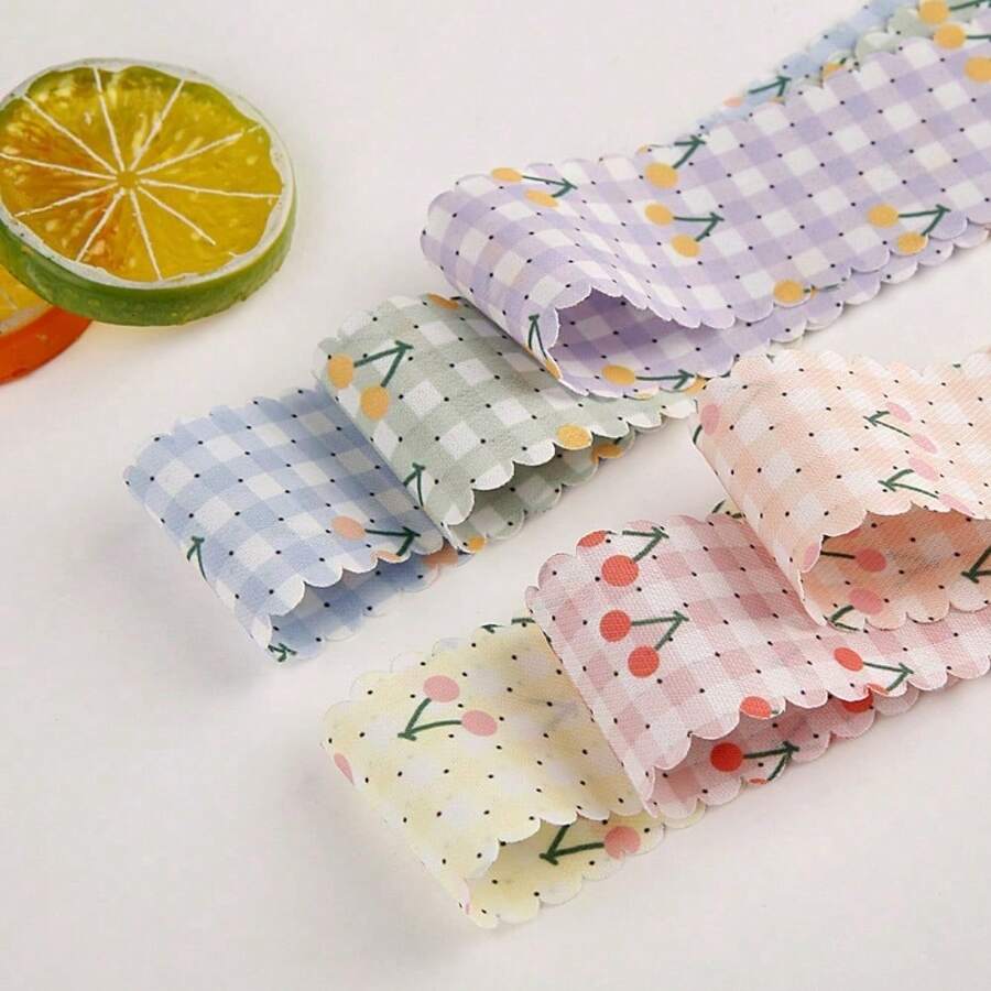 Cinta a cuadros impresa por ambos lados, accesorio de pelo hecho a mano en forma de lazo, flor para el cuello, decoración de sombrero, encaje a cuadros para acolchar