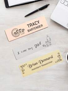 Custom Engraved Name Tag Badge, Personalized Identity Recognition Pin, Business Event Badge With Logo, Custom Teacher Doctor Stylist ID Badge