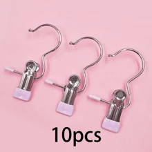 10 pièces de pinces à linge en acier inoxydable de haute qualité, cintre en métal réglable avec pinces, pince à linge portative avec crochet, décorations pour costumes, décorations de festival, cintres pour pantalons et jupes avec pinces de préhension
