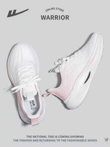 1 Pair Women's Lace Up Sports Shoes, Mesh Breathable Non-Slip Comfortable Versatile Lightweight Running Sneakers For Outdoor Casual Wear