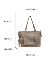 Bolso de lona grande con monedero 1 pieza Nuevo estilo universitario coreano Bolso escolar de estudiante de secundaria Bolso casual Bolso bandolera de hombro Bolso de lona Bolso cruzado, Bolso de mujer con monedero, Bolso escolar para compras, vacaciones, Bolso de mano con cremallera, Bolso escolar grande, Múltiples compartimentos, Perfecto para playa, escuela, trabajo y uso diario, Bolso escolar y mochila de estilo artístico para mujeres o estudiantes, Perfecto para libros, compras, vuelta al cole y talla grande