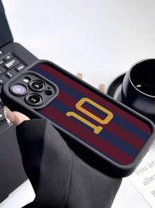 1 件黑色条纹数字个性化图案全包 Tpu 防摔手机壳适用于 16 15 14 13 12 11promax 兼容三星系列防水防震防摔防刮 - 彩色 - 查看 2