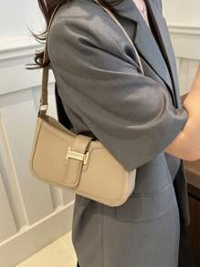 Elegant Crescent-Shaped Underarm Shoulder Bag For Women, Chic Casual Fashion, Solid Color Underarm Bag
