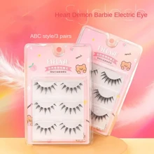 3 对自然假睫毛，仿貂皮睫毛 - 长而细，多层，短而浓密，打造持久自然的睫毛效果，可重复使用，羽毛状和喇叭状，适合日常使用或特殊场合