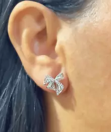 Small Gold Bow Earring, Small Silver Bow Earring, Women's Bow Earring, Bow Earring, Fashion And Minimalist Earring