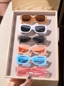 6 pares de gafas de moda para adolescentes, adecuadas para la fotografía callejera al aire libre y accesorios de viaje