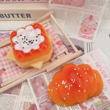 Coconut Pudding Piggy Buns, 3 Layered Pineapple Square Buns, Cement-Like Silicone Squeeze Stress Relief Toy - Multicolor - View 4