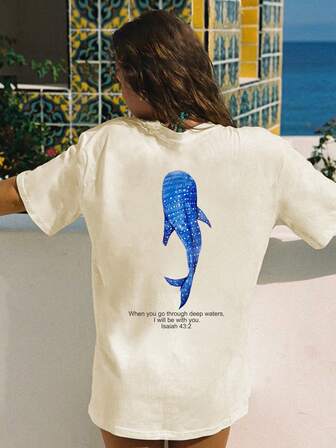 Magliette oversize da donna con stampa di balena e lettera, adatte per Capodanno cinese, Capodanno lunare, Anno del Cavallo, Festa di Primavera, Buon Anno Nuovo, San Valentino, Regalo di San Valentino, Regalo di San Valentino per lei