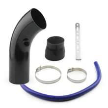 Universal Alumimum 3'' 75mm Car Cold Air Intake System Turbo Induction Pipe Tube Silver Black Red Color - Silver - View 4