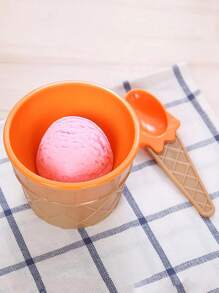 1/2/4set Ice Cream Bowl And Spoon Set, Reusable Ice Cream Cup, Random Set Of Ice Cream Birthday Party Decoration - Random Color - View 3
