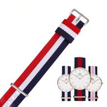 Correa de reloj universal de lona de nailon de 20 mm, elegante, casual, de negocios, con escala mixta, función de calendario, esfera circular, adecuada para uso diario, decoración, regalo de vacaciones para amigos o padres