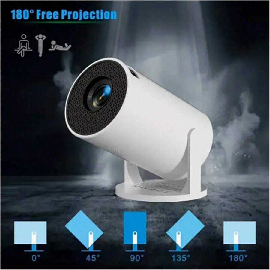 New Mini Projector,1080P Support, Suitable For Bedroom, Dormitory,Online Course,Fitness,Outdoor,Camping Room, Living Room,Student, Mini Bedroom Projector. - EU C Type Plug(220-240V) - View 1