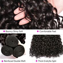 BINF Water Wave Human Hair Bundles 28 30 32 40 Inch Unprocessed Water Deep Curly Bundles Human Hair Natural Color Deep Curly Remy Hair - Natural Black - 查看 3