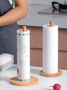 1 Piece Kitchen Tissue Rack, Multi-Purpose Wooden Rack (Suitable For Cling Film, Disposable Cloths, Tissues, Hair Rings), Closet Storage Rack, Dining Table Organizer, Tissue Dispenser, Bathroom Shelf, Home Decoration, Bathroom Accessories,Mother's Day,Gift For My Mother