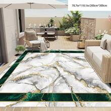 [5mm Thickness Crystal Velvet Flocked Bottom] 1pc Geometric Floral Pattern Carpet - Waterproof, Anti-Slip, Absorbent, Machine Washable, Soft Comfortable Mat, Suitable For Kitchen, Living Room, Bedroom, Hallway, Bathroom, Laundry Room - Easy To Clean, Carpet For Home Decor