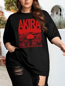 Tokyo Explode Akira Pill Oversize Women T-Shirt (Akira0110 Cult Movie Retro Anime Tetsuo Design) - Women's Large - màu đen - Xem 1