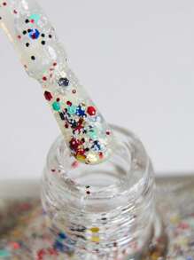 REALCHIC 10毫升/瓶彩色闪粉指甲油，水性普通指甲油，快干，持久，可撕拉，适合女性和女孩美甲，节日礼物，春夏美甲 - 彩虹色 - 查看 6