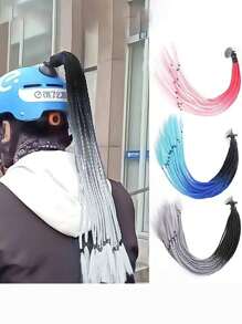 Helmet Suction Cup Dreadlock Decoration For Motorcycles, Motorbikes, Delivery Scooters, Cool Braids Helmet Accessories - Multicolor - View 6