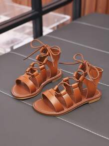Fashionable Simple Casual Comfortable Summer Outdoor Girls Roman Shoes Flat Sandals