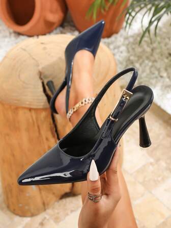 Women's Pointed Toe Ankle Strap High Heel Sandals, Versatile High Heels, Fashionable Elegant Open Toe High Heel Shoes, Sexy Dress Sandals Closed Toe Lace-Up Pumps For Office, Party, Event